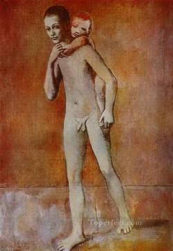 two boys singing Painting - Two brothers 1905 Pablo Picasso